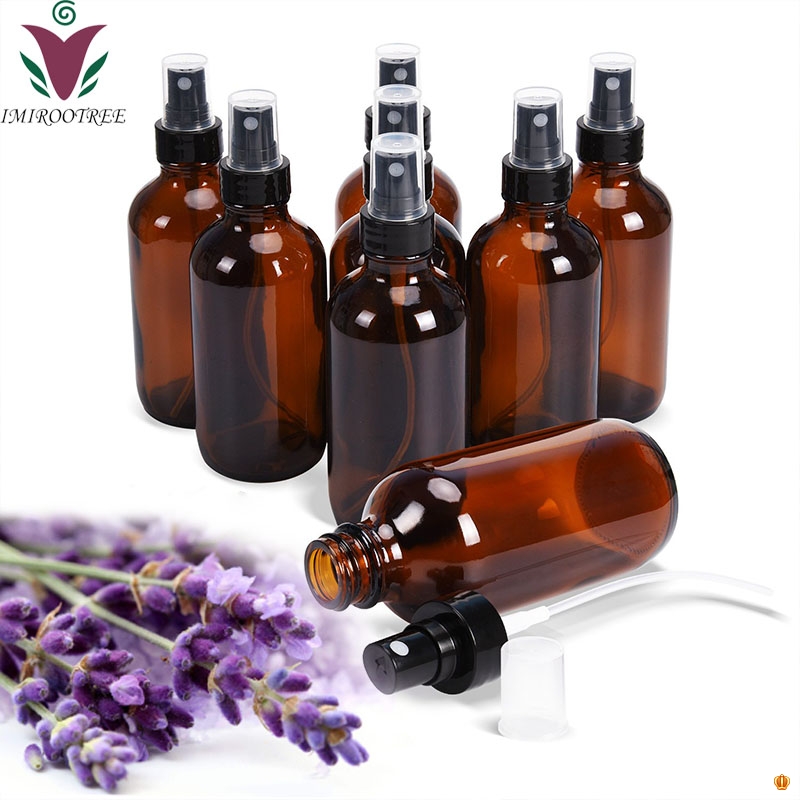 50ml Portable Amber Glass Essential Oil Spray Bottles Mist Sprayer