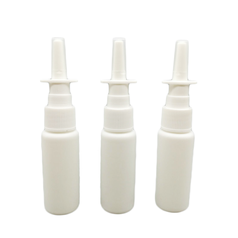 10sets/lot 30ml HDPE white Nasal Spray bottle, plastic empty refillable bottle for